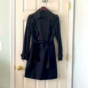 J. Crew Black Double Breasted Trench Coat